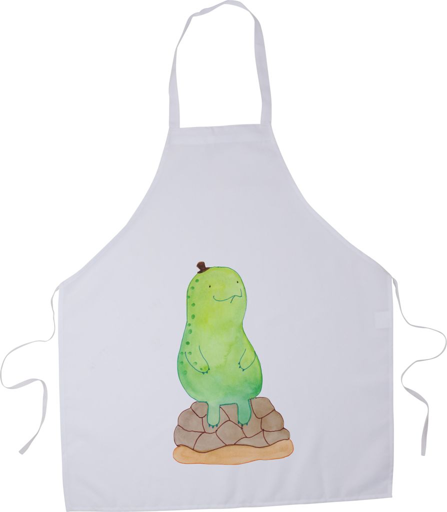 Mr. & Mrs. Panda Schürze Schildkröte Pause - Weiß - Geschenk, Arbeitsschürze, sitzen, Entspannen, Koch, Panzer, Achtsam, Küchenschürze, Kelln...