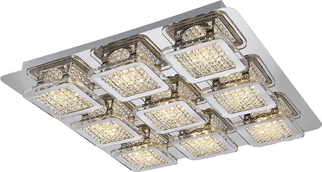 LED Deckenlampe, Kristalle, eckig, L 40 cm