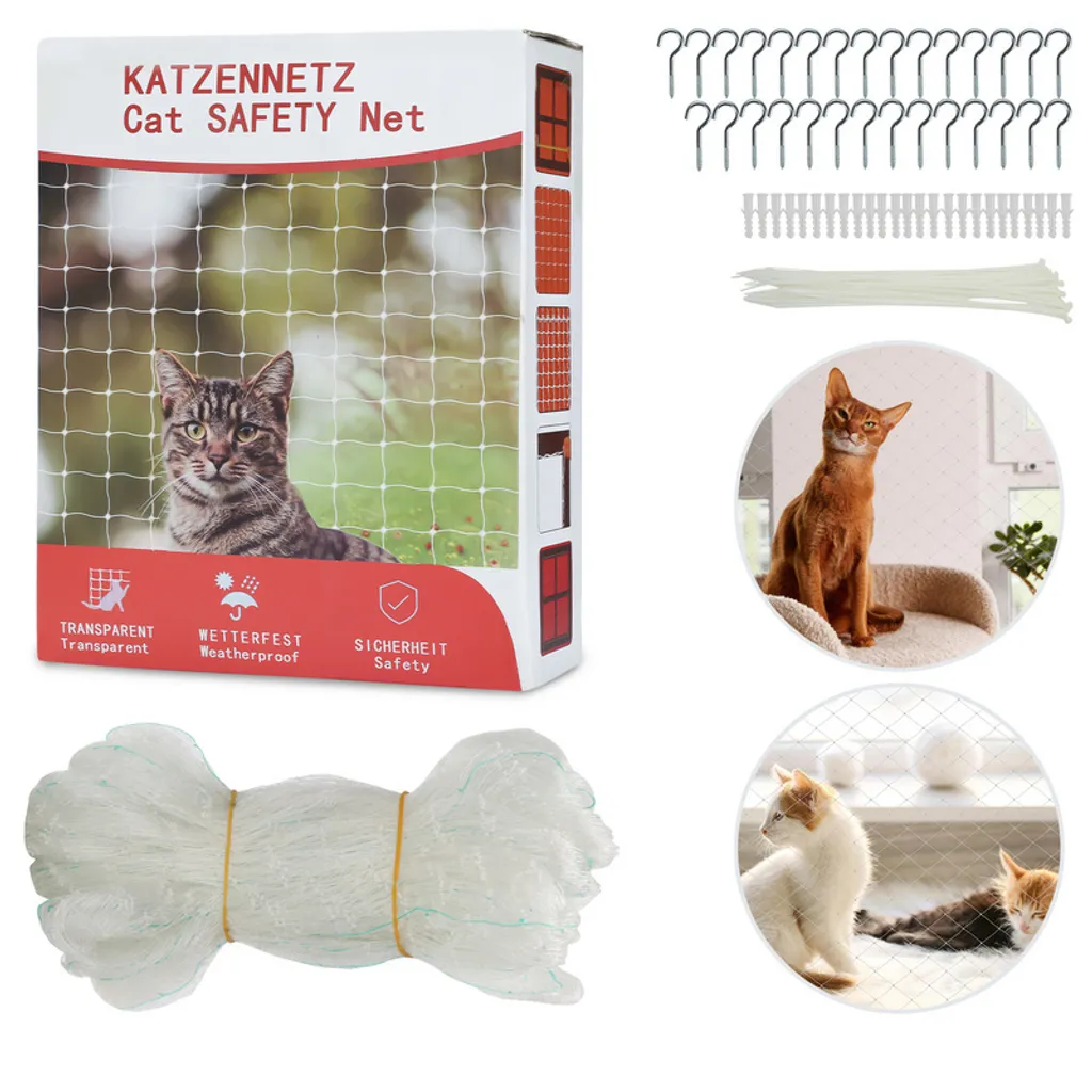 Filet protection chat 3x8m pour sécuriser balcon et fenêtres d'étage