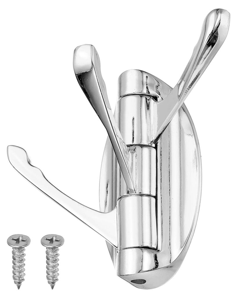 Drehbare Handtuchhaken Klappbare Handtuchhaken Kleiderhaken Wandmontiert mit Drei Drehbaren Armen für Küche und Badezimmer in Silber