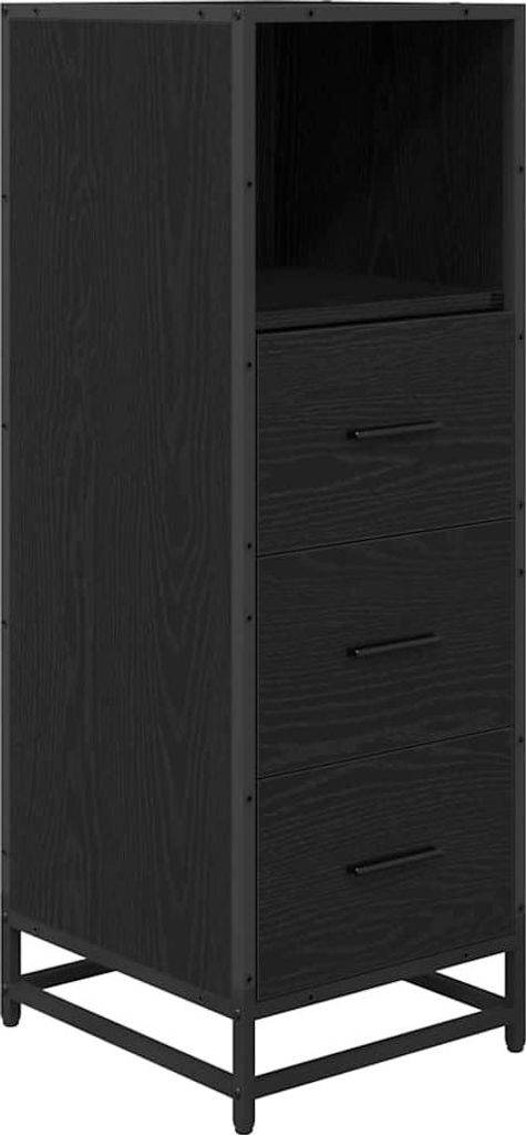 "WINTER SALE"Badezimmermöbel-Set - Badkommode - Badezimmerschrank - Schwarz Eichen-Optik 35 x 37,5 x 100 cm - Vitrinenschrank NEU6961231