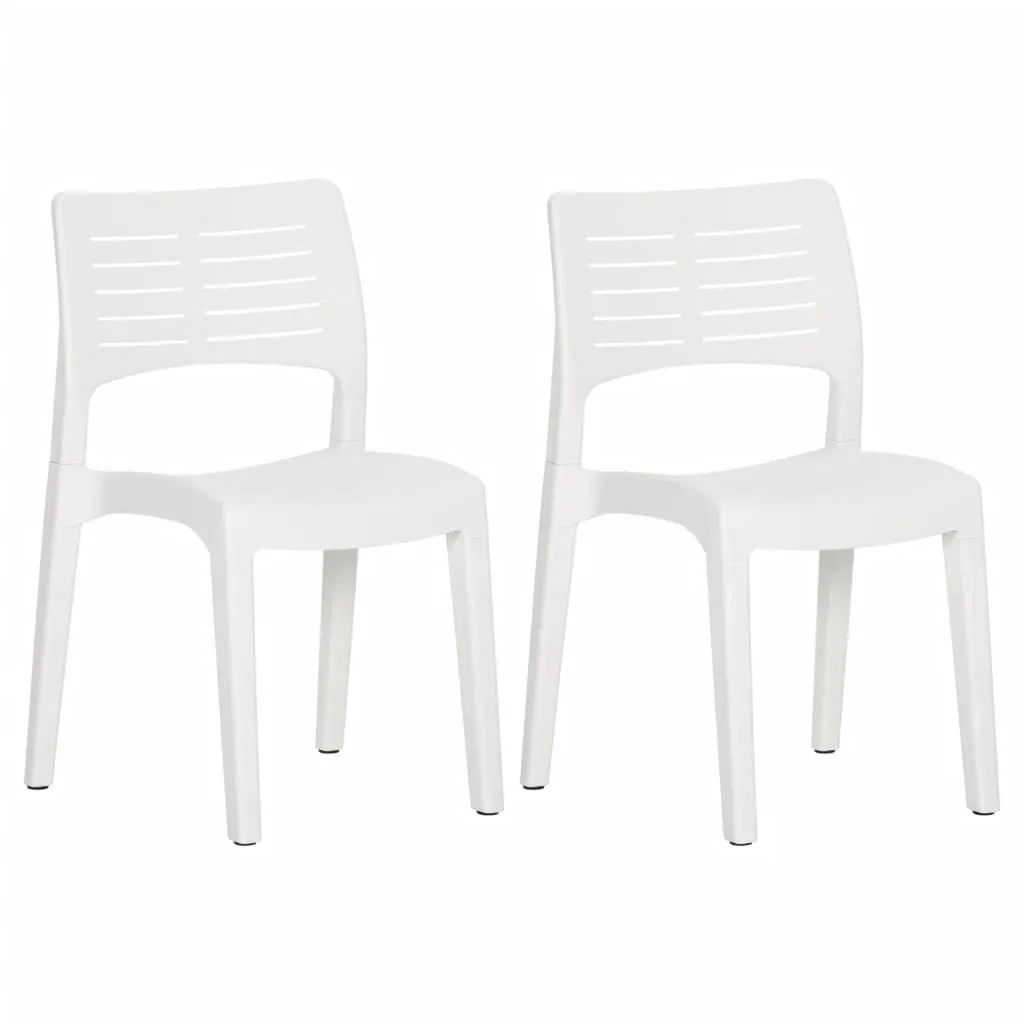 Set 2 Sedie Esterno vidaXL Bianco Polipropilene - Arredo Giardino Top