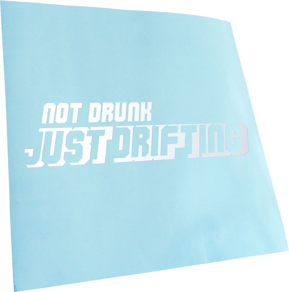 Kiwistar - Autoaufkleber - gold - 40 x 10 cm - Not Drunk - just Drifting - Heckscheibenaufkleber - Aufkleber für Auto Kfz Fahrrad, LKW, Truck Mofa