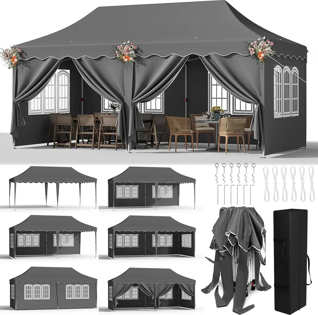 Barnum pliable 3x6m pour réception - Tente de jardin alu imperméable