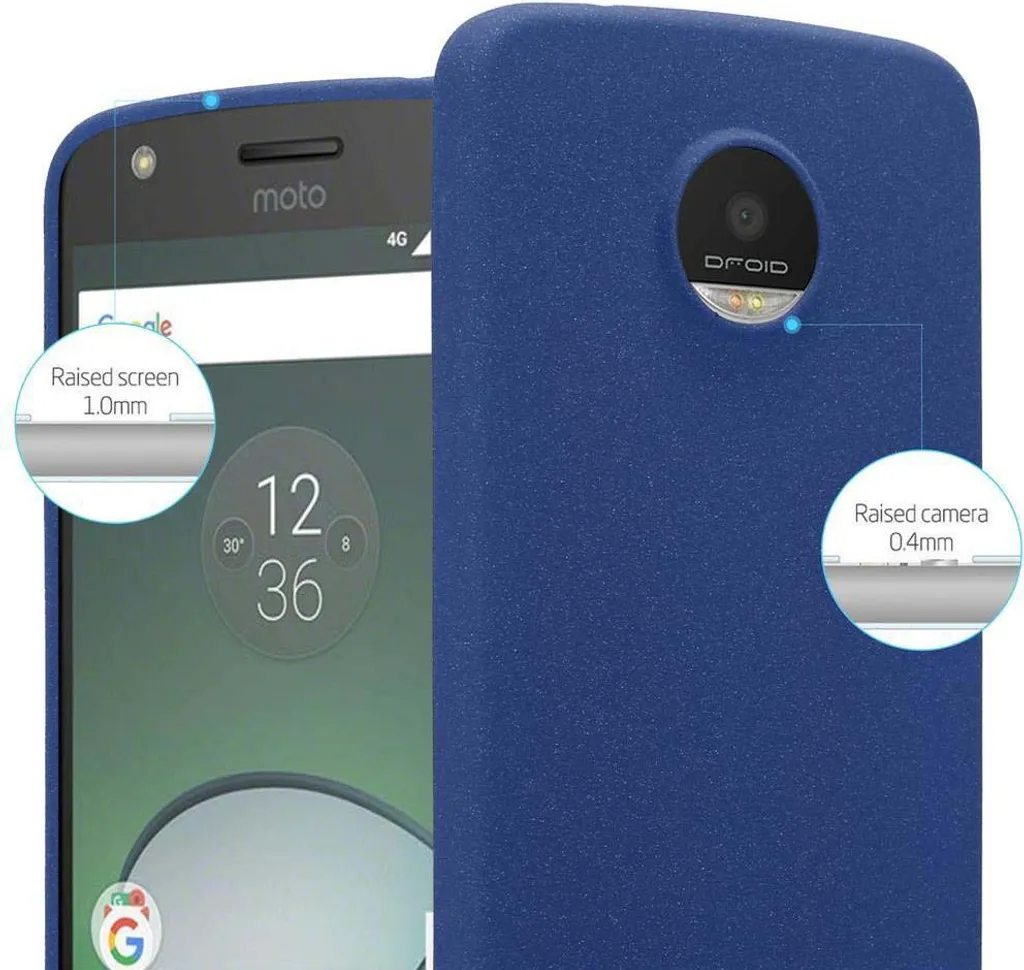 Cadorabo Custodia Rigida Per Motorola Moto Z Play, Colore Frosty Azzurro, Cover Sottile Antiurto In Plastica, Bordo Rialzato - 4