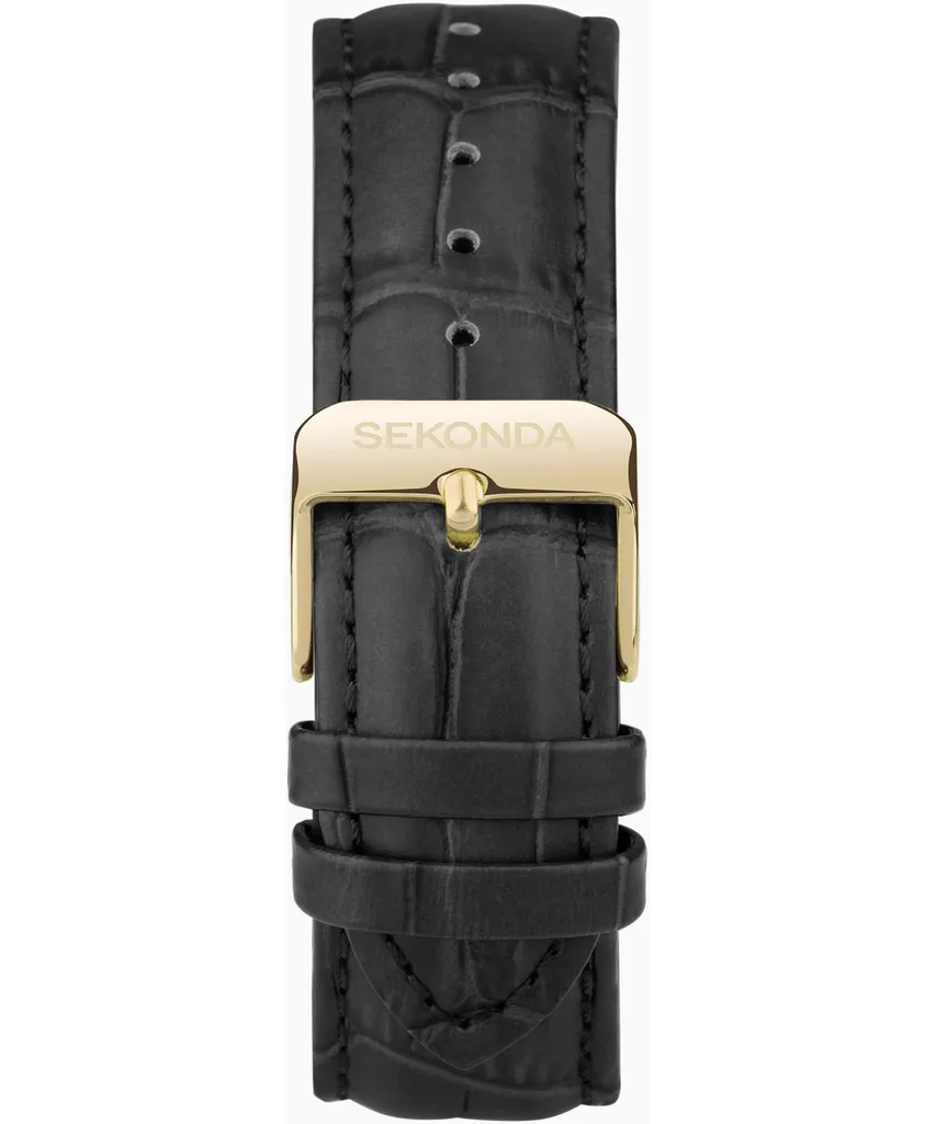 Sekonda 30147 Orologio Fase Lunare - Pelle Nera e Cassa Oro - 6
