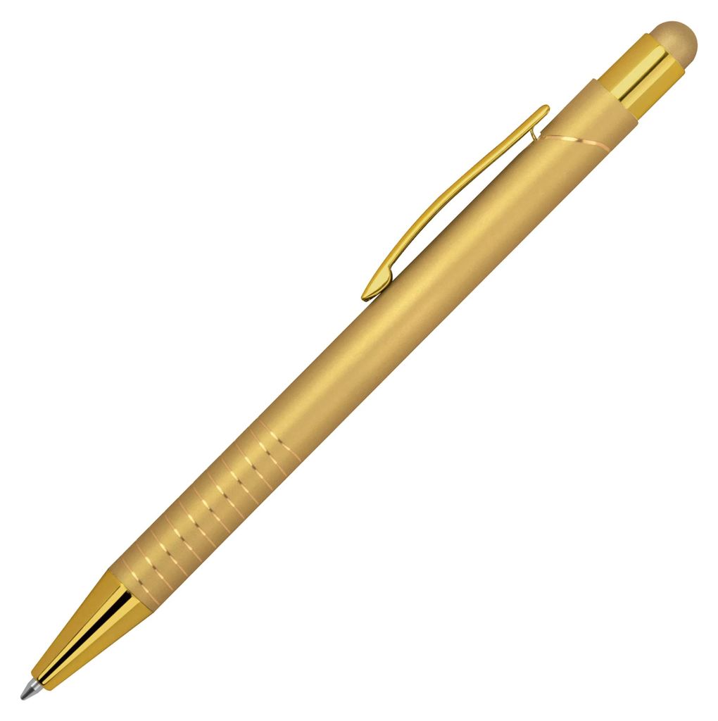 5x Touchpen Kugelschreiber / aus Metall / Farbe: gold Produktbild 