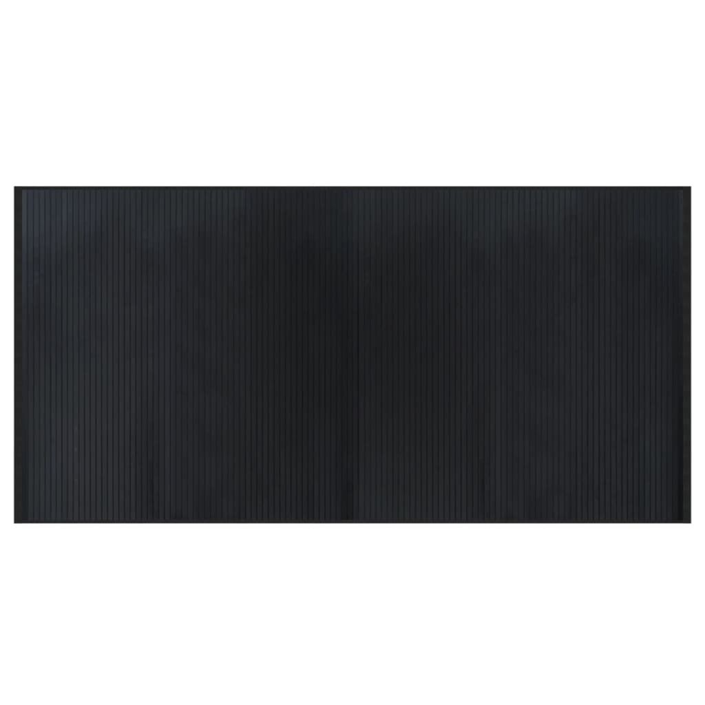 vidaXL Teppich Rechteckig Schwarz 100x200 cm Bambus