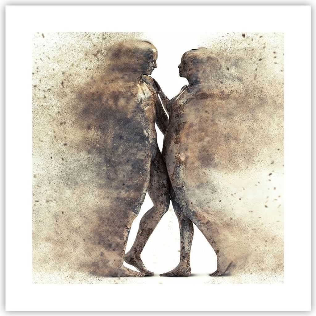 Poster - Poster ohne Rahmen - Staub eine Frau ein Mann der Liebe - 40x40 cm - Wand Bild - Wanddeko - Wandbilder - Kunstposter - Wandposter - Bilder...
