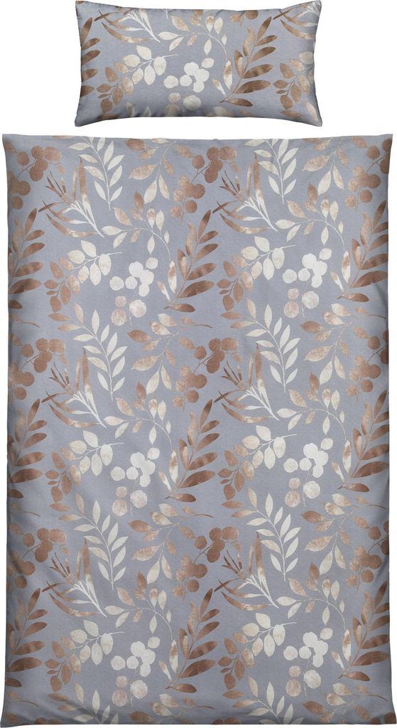 Erwin Müller Bettwäsche beige-grau 1x 155x200 cm + 1x 40x80 cm