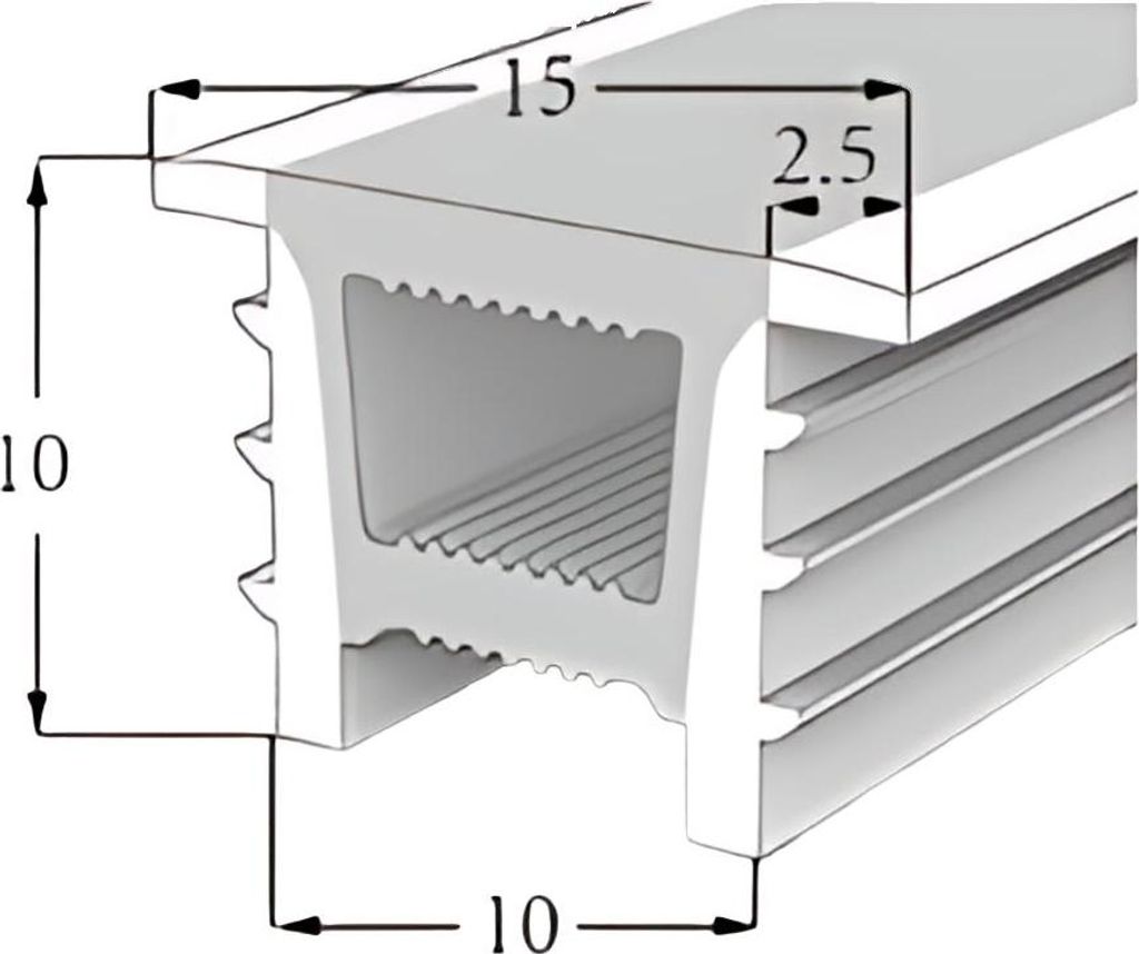 LED Neon Tube 10×10 mm – Silikonhülle zum Einbauen für LED-Streifen