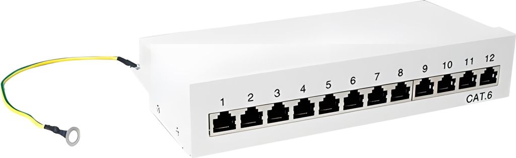 Logilink Patchpanel Tisch/Wand Cat.6 STP 12 Ports,lichtgrau Immagine del prodotto 