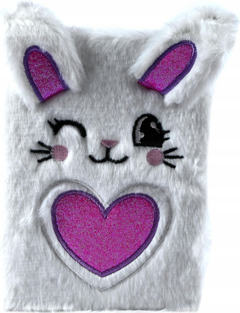 Plüsch Notizbuch Hase A5 - Flauschiges Tagebuch für Mädchen - Kuscheliges Schulheft