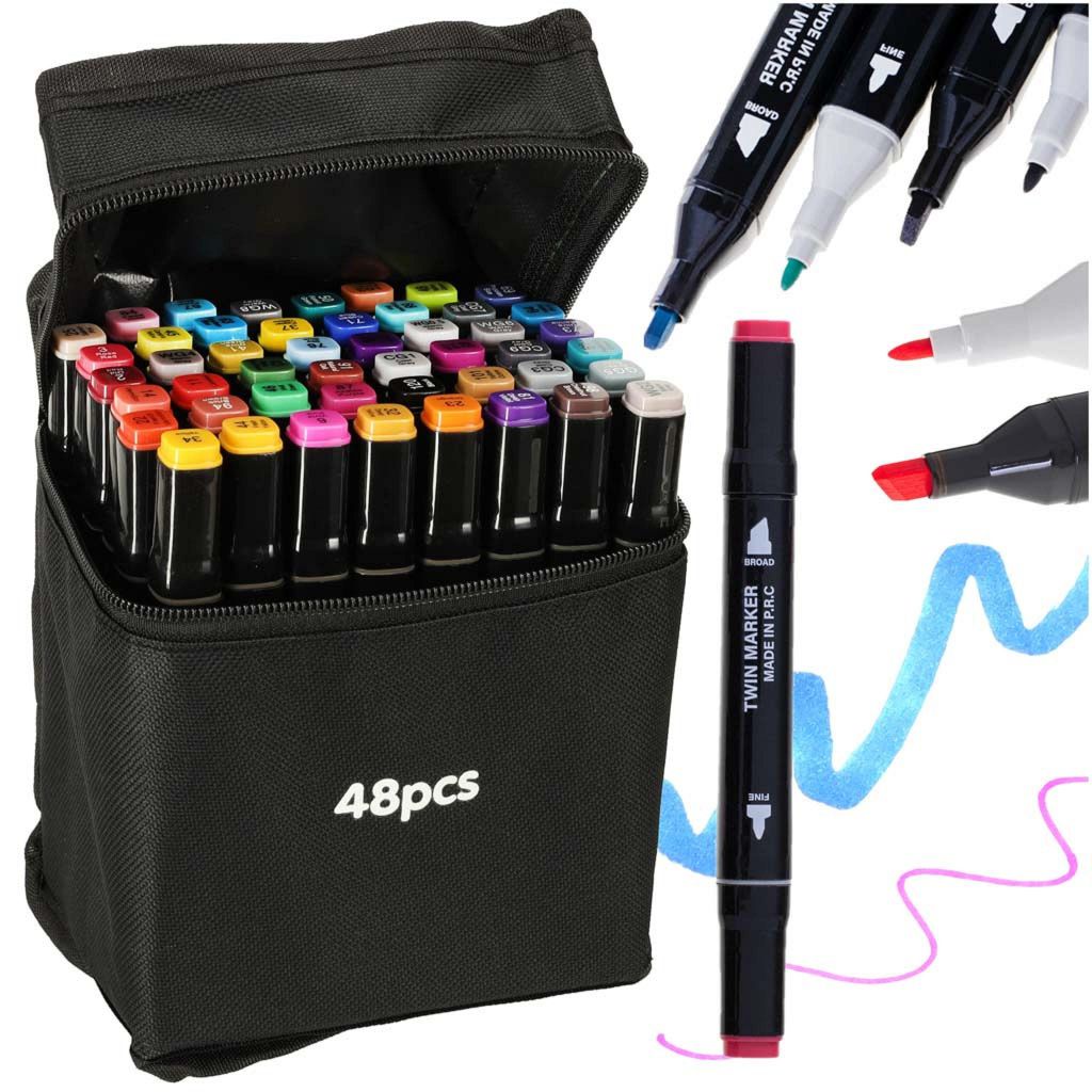 Doppelseitige Alkoholmarker im 48+ Basisetui Produktbild 