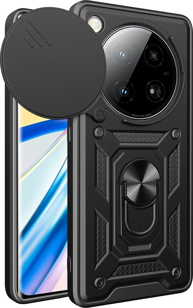 Custodia Infinix Zero 40 5G: Stile Nero e Funzionalità Anello 360°