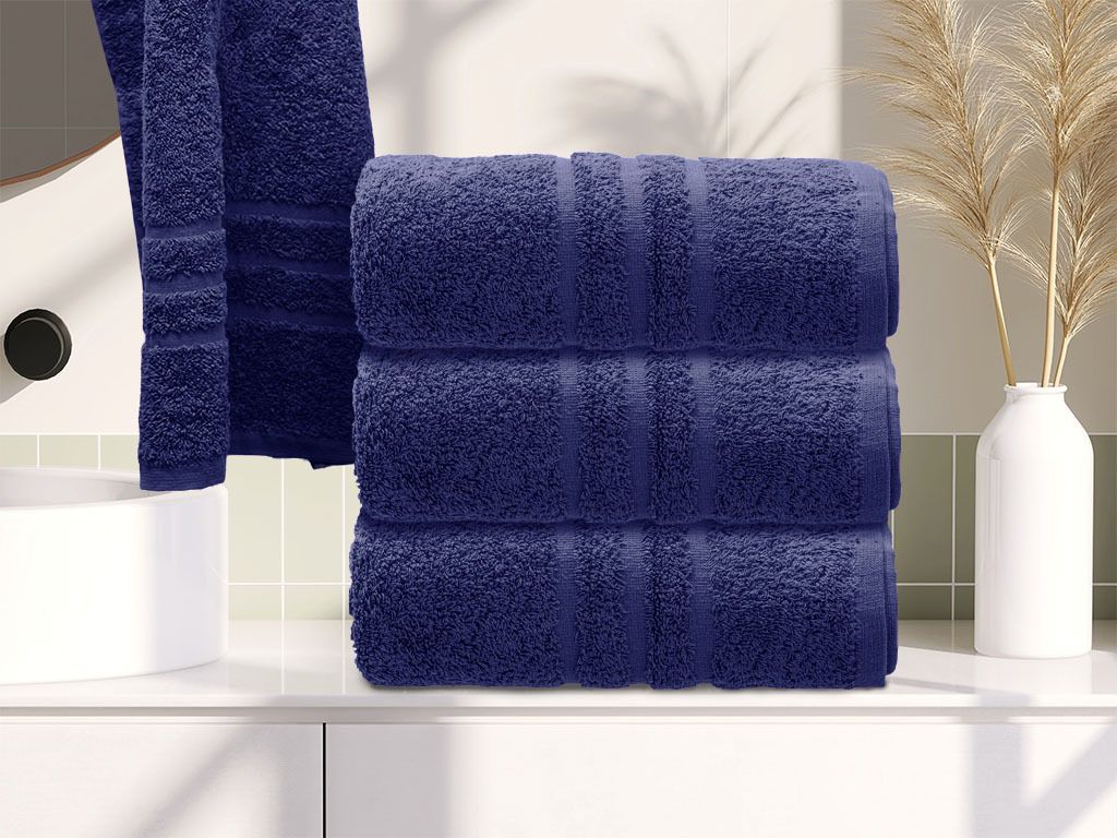 Handtuch Classic 50 x 100 cm dunkelblau, 100% Baumwolle Produktbild 
