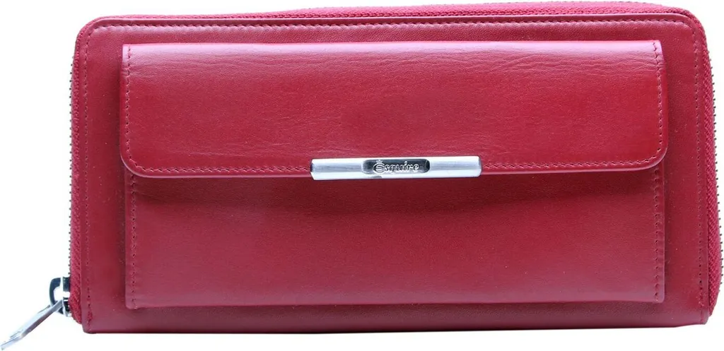 Esquire Portafoglio Helena Zip Around Rosso in Pelle - Shop Online