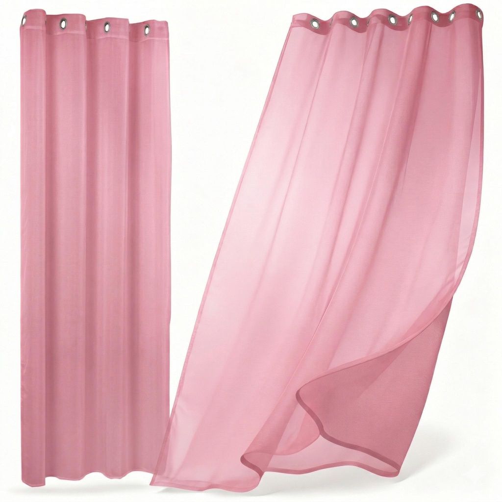 Transparente Gardine Dolly, wählbar mit Kräusel- und Ösen- Aufhängung, Größe und Farbe wählbar,140x240cm,Altrosa