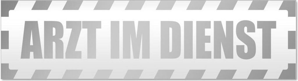 Kiwistar Arzt im Dienst Motiv 2 gestreift Magnetschild Schild magnetisch - 60cm Silber - Magnetfolie für Auto PKW Kfz