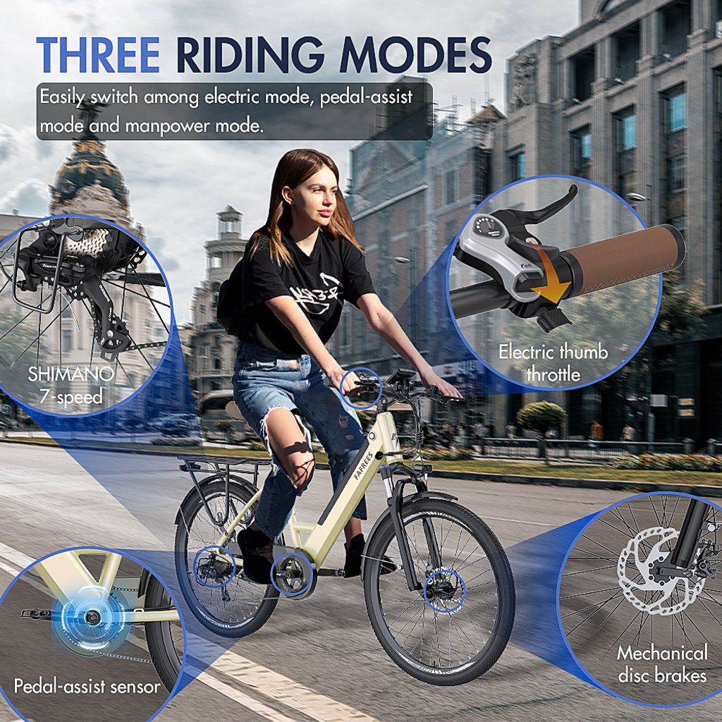 FAFREES 26 Zoll E-Bike 25 km/h 250W Motor 36V 10Ah Produktbild 11