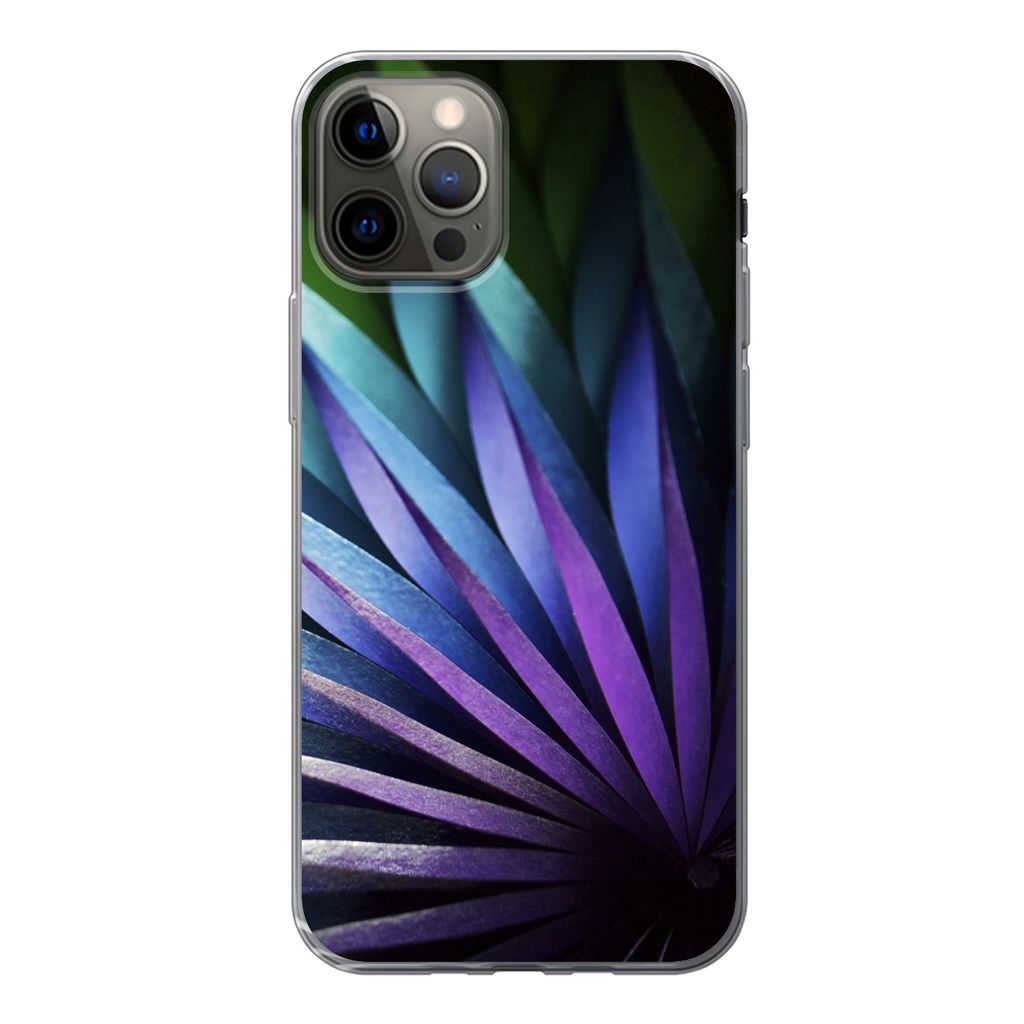 MuchoWow Handyhülle Schutzhülle Hülle für iPhone 12 Pro Blumen - Geometrie - Abstrakt Silikon Softcase Handy Hülle - Abdeckung