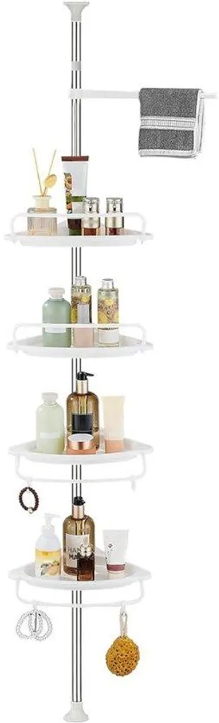 Brosse de nettoyage télescopique pour carrelage et douche coloris blanc
