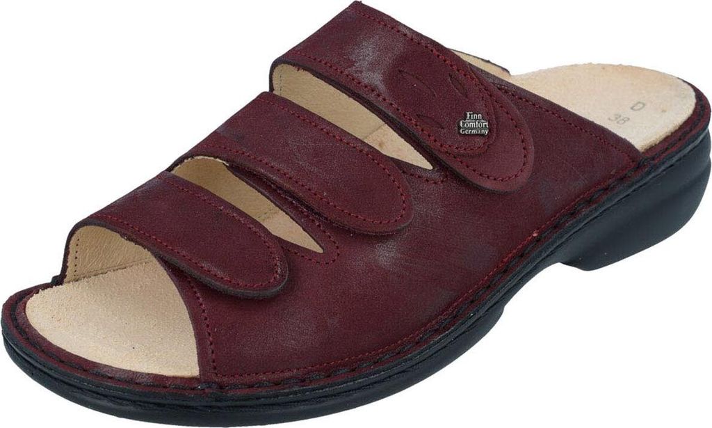 Finn Comfort Komfort Pantoletten Kos Bordo Damen 31313733303939 Rot 38 EU