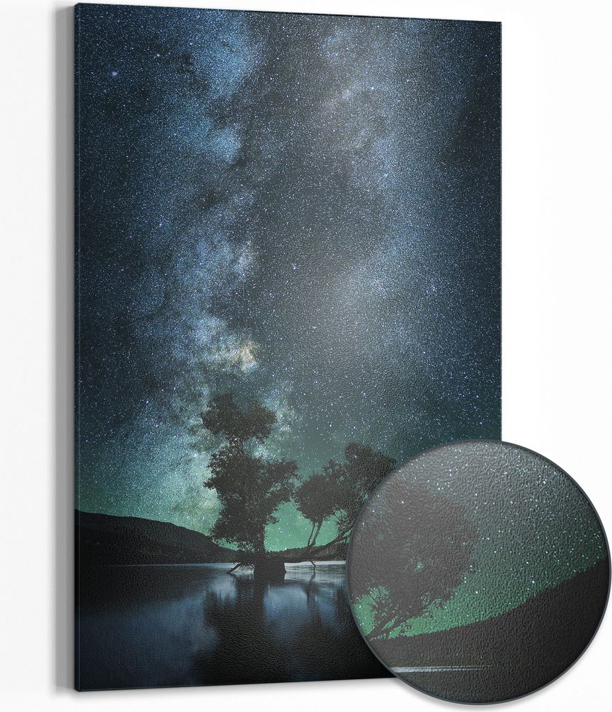 DEQOART Magnettafel Metall 60x90 cm 'Sternenwaldträume' Whiteboard Pinnwand Büro