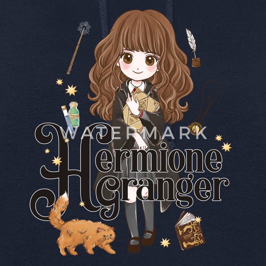 Spreadshirt Harry Potter Hermine Granger Chibi Damen Hoodie, S, Navy