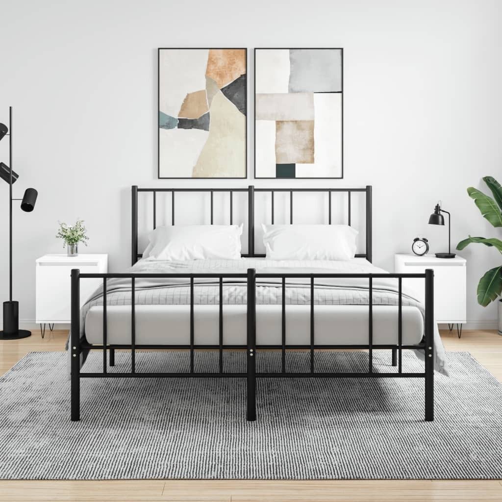 vidaXL Nachttische 2 Stk. Weiß 40x30x50 cm Holzwerkstoff - Nachttisch - Nachttischschränke - Nachtschrank - Bettschrank