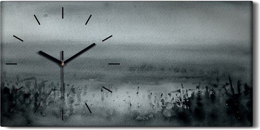 Leinwand Uhr Küche Wohnzimmer Bild Geräuschlos 60x30 Malerei Abstrakte Kunst - schwarze Hände