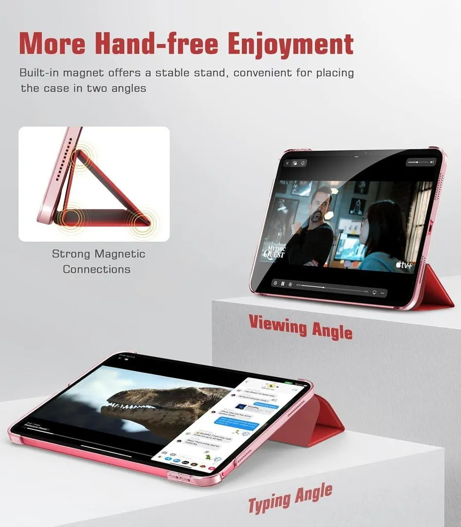 TiMOVO iPad 10.9 Case 2022 - Cover Rossa Elegante Smart Shell - 4