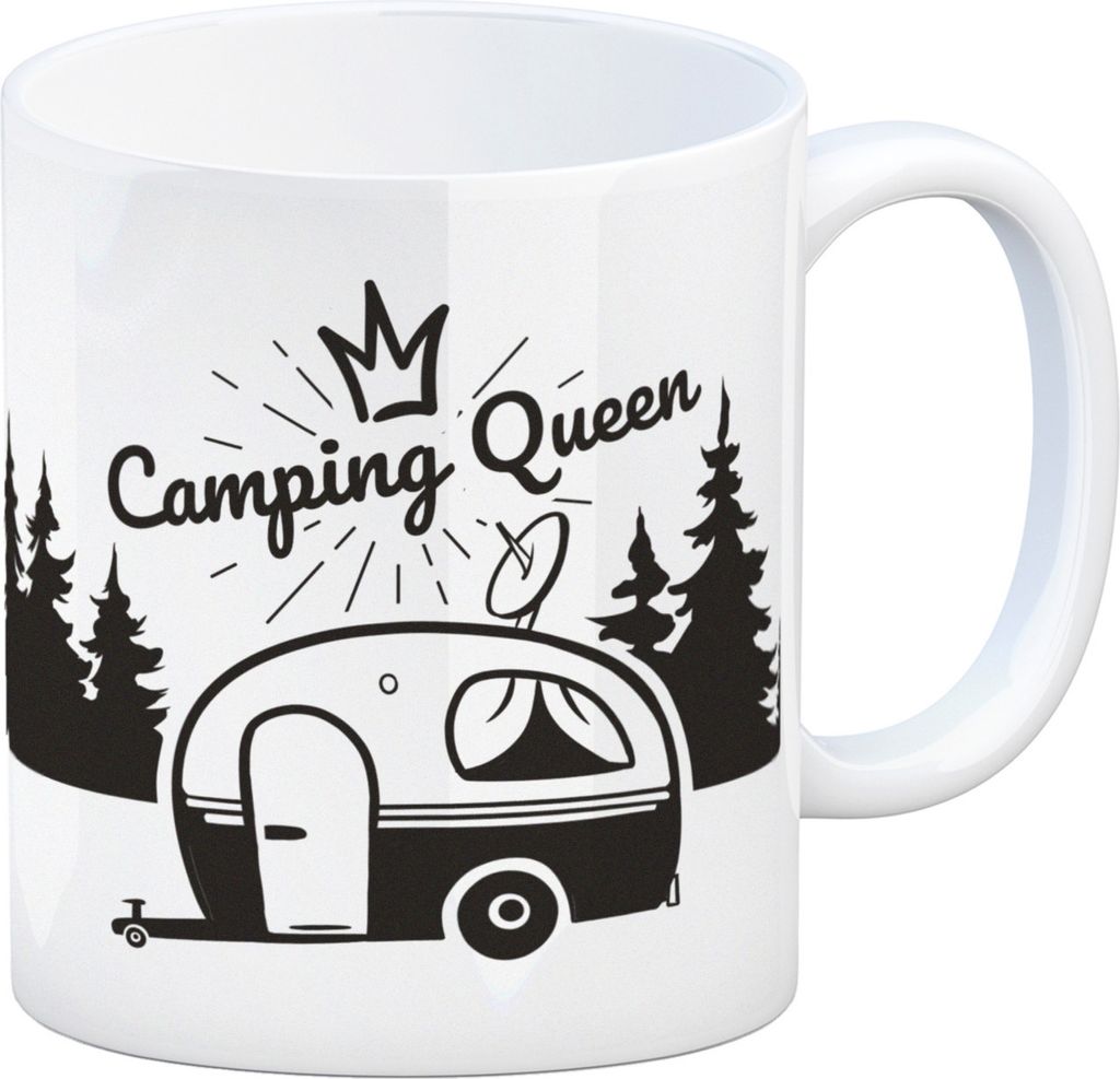 Camping Queen Kaffeebecher mit wunderschönen Reisemotiven