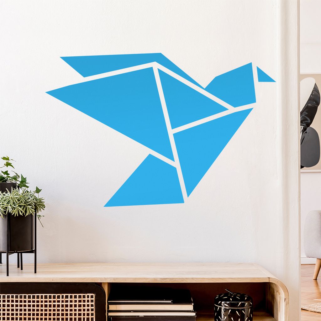 Papierfalten Vogel M1 Wandtattoo Wandaufkleber Wall Sticker - Dekoration, Küche, Wohnzimmer, Schlafzimmer, Badezimmer