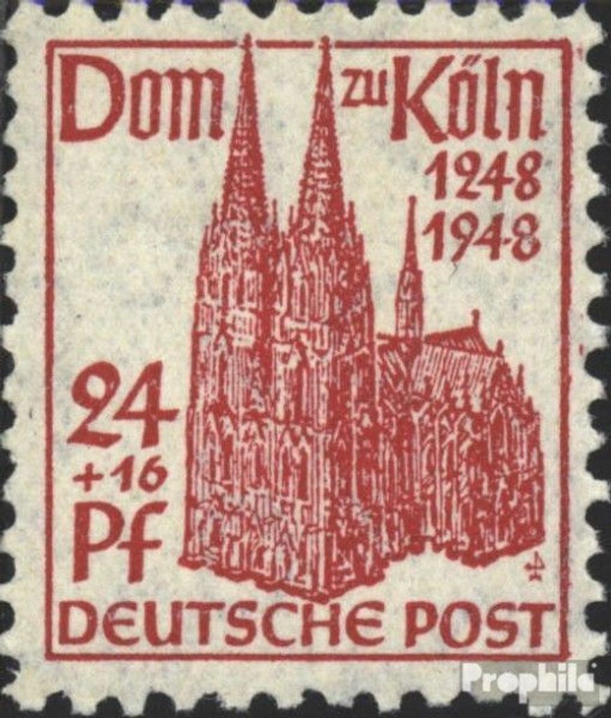 Briefmarken Bizone (Alliierte Besetzung) 1948 Mi 71 postfrisch Kölner Dom