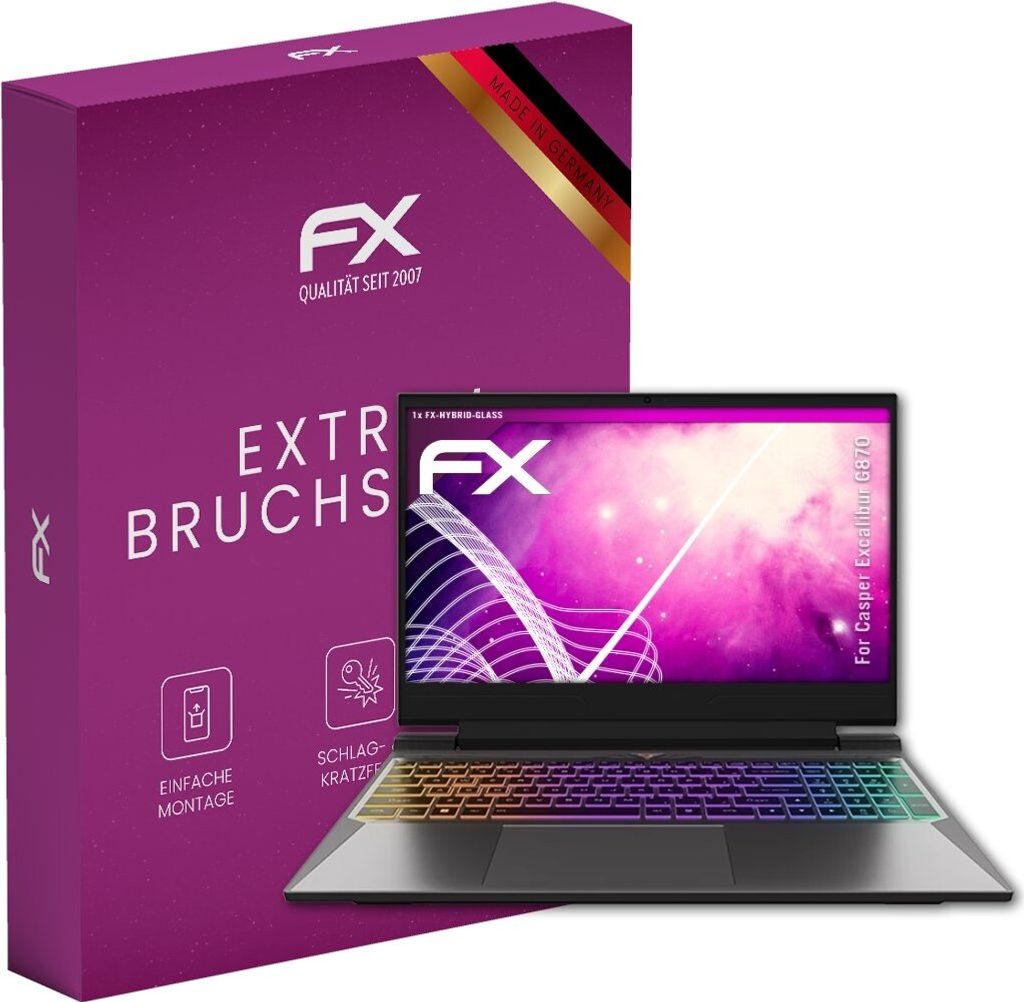 atFoliX FX-Hybrid-Glass Displayfolie kompatibel mit Casper Excalibur G870 Glasfolie