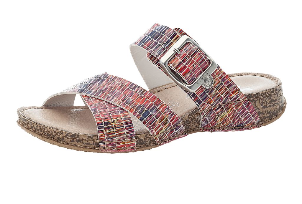 Rieker Damen Schuhe Pantoletten Clogs 61198-90, Größe:41 EU, Farbe:Mehrfarbig