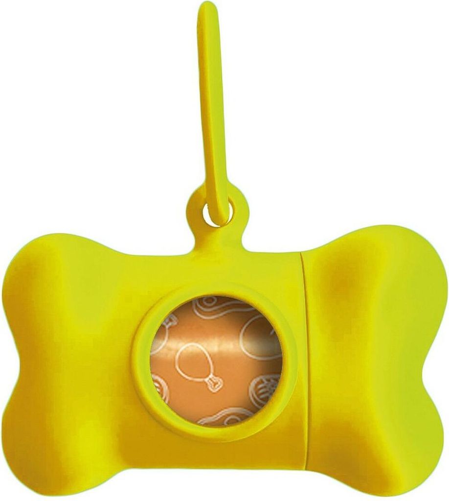 Kotbeutelspender United Pets Bon Ton Neon Hund Gelb (8 x 4,2 x 5 cm)