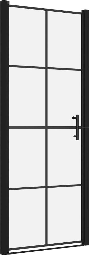 Duschtür Hartglas 91x195 cm Schwarz