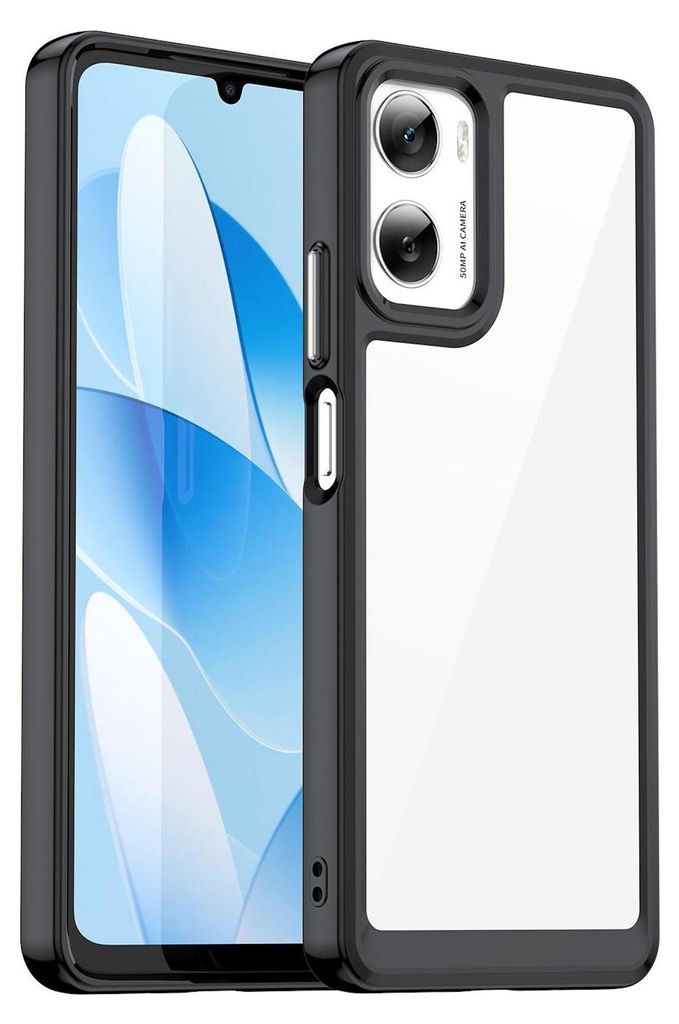 Für Motorola Moto G06 4G Colorful Series TPU / Acryl Hybrid Schutz Hülle Schwarz