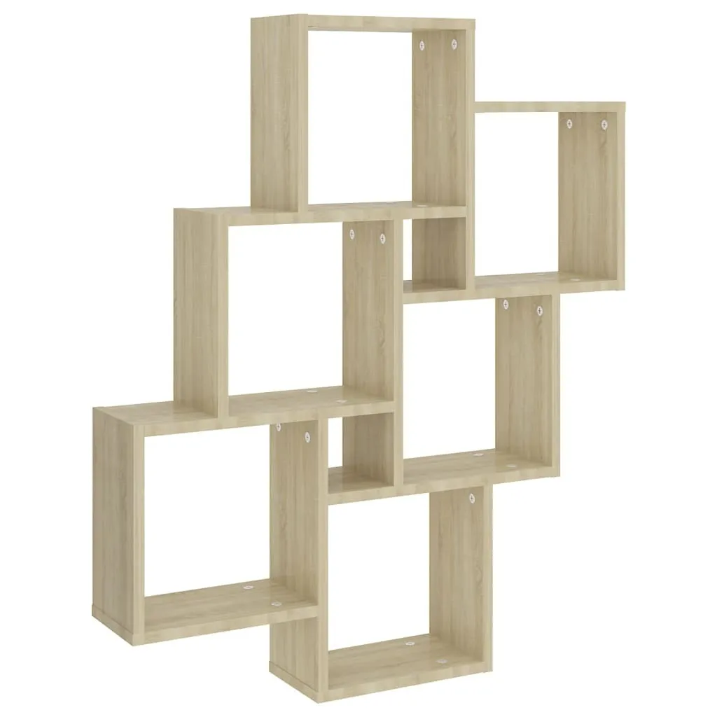 vidaXL Scaffale cubo rovere Sonoma 78x15x93 cm Materiale a base di legno