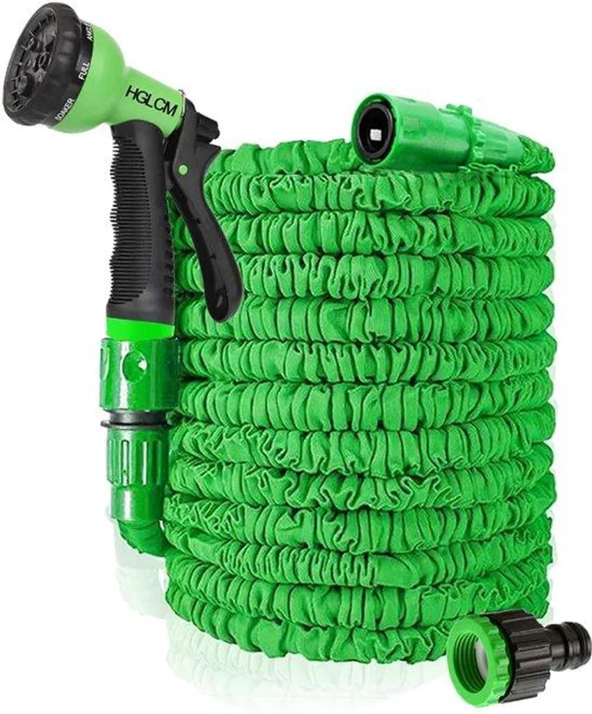 Tuyau de jardin rétractable avec pistolet jet réglable - Coloris Vert