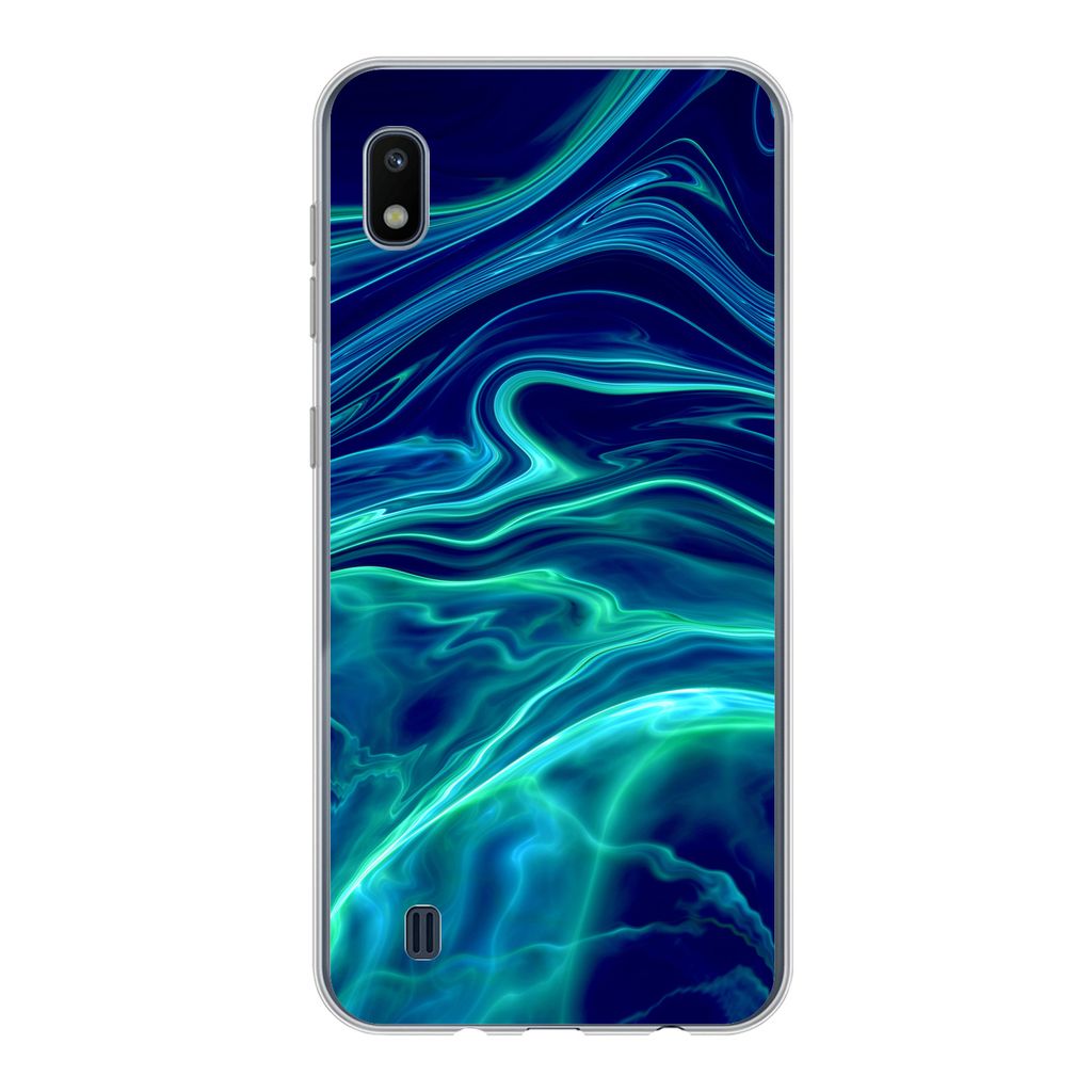 MuchoWow Handyhülle Schutzhülle Hülle für Samsung Galaxy A10 Abstrakt - Wellen - Design Silikon Softcase Handy Hülle - Schutzhülle