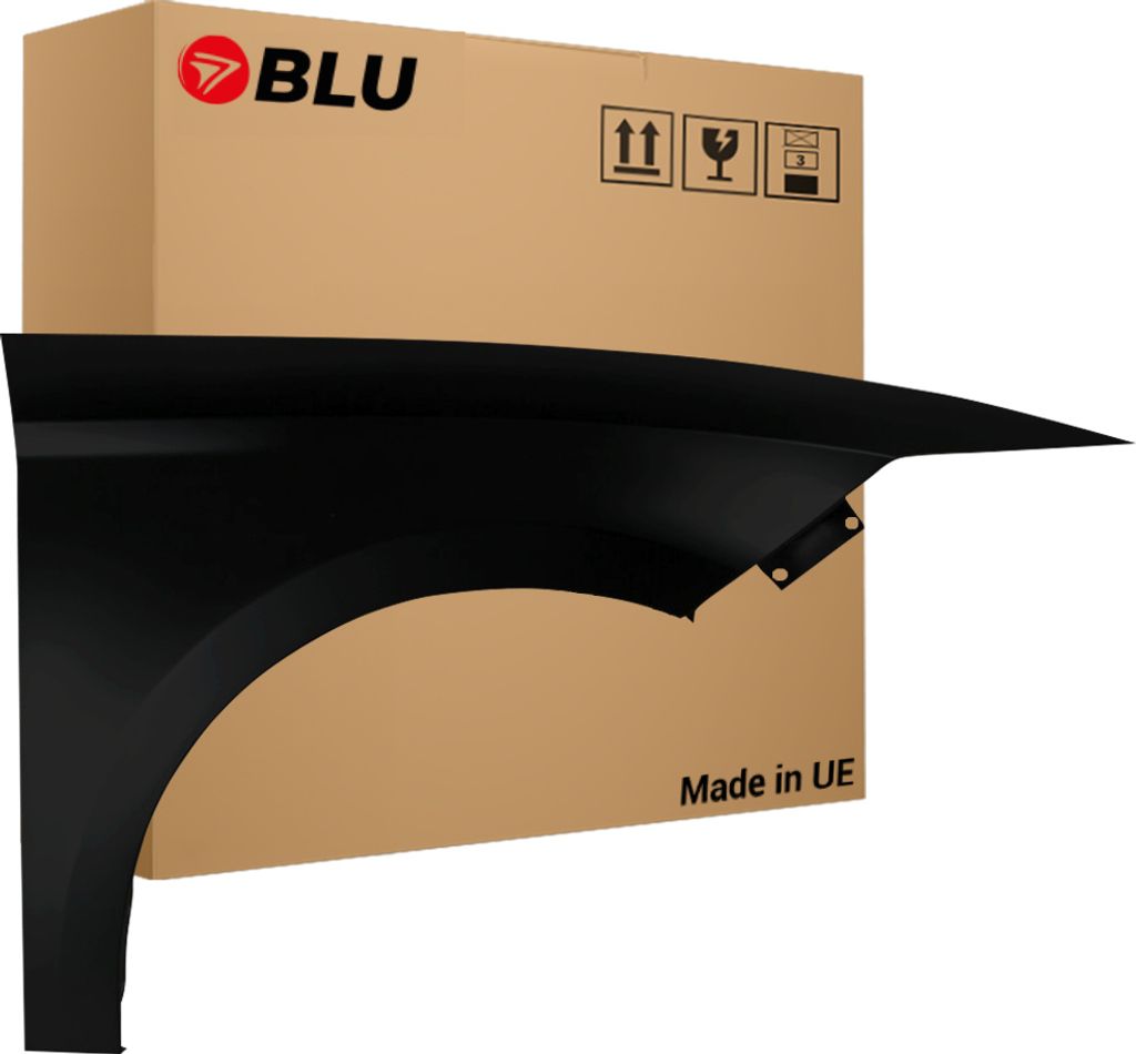 BLU Kotflügel Passend für Seat Leon III 3 5F LZ9Y Rechts Schwarz PhantomSchwarz | 2012-2020 | Vorderseite Vorne | Lackiert | Einbaufertig