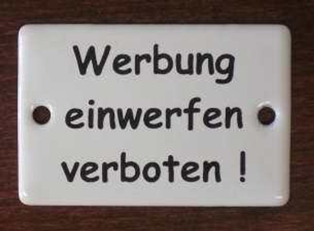Hinweis-Schild: Werbung einwerfen verboten! Produktbild 