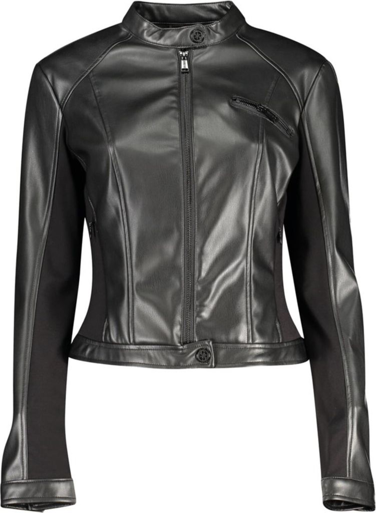 Damen Sportjacke Schwarz - Lange Ärmel, Taschen, Knopf & RV