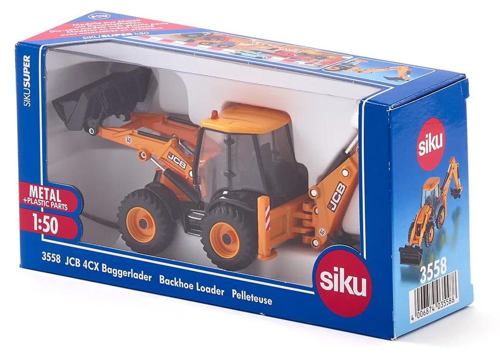 Siku 3558, Bagger-Modell, Montagesatz, 1:50, JCB 4CX Produktbild 