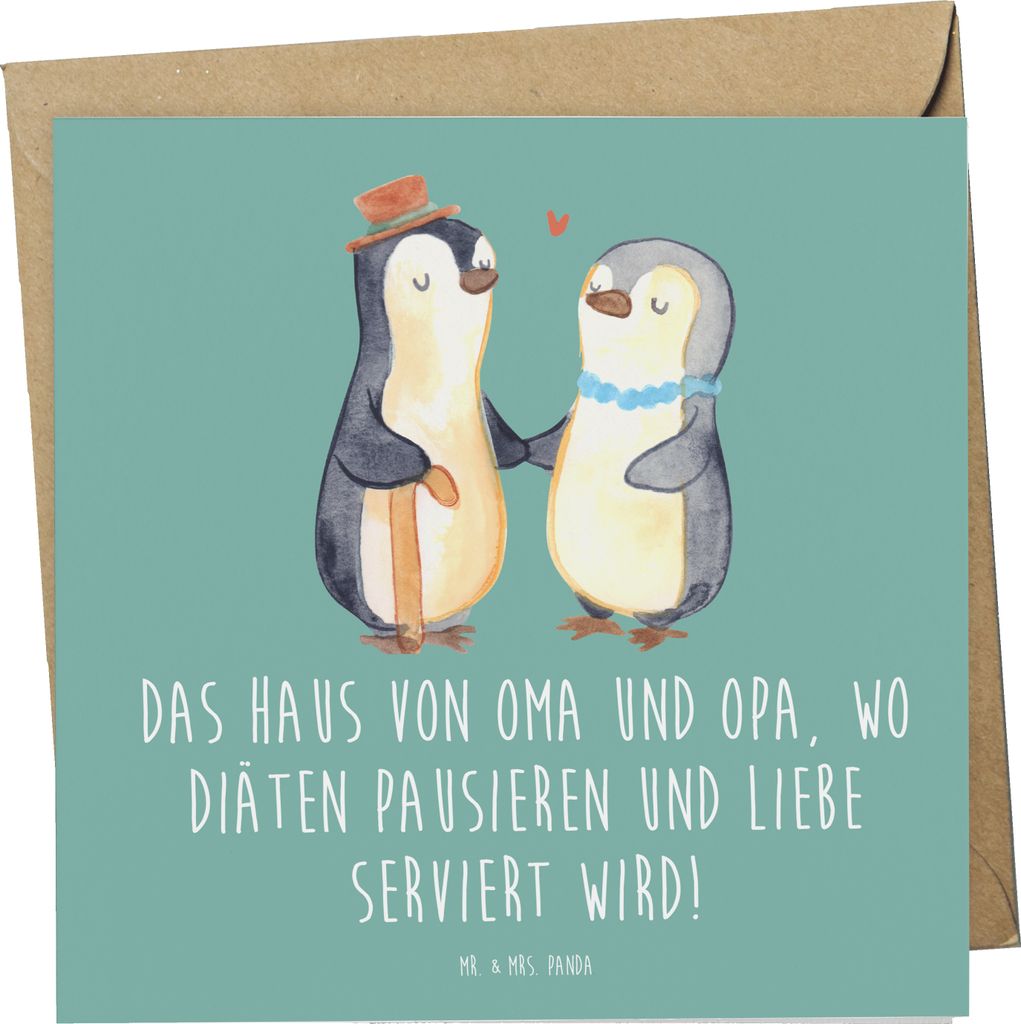 Mr. & Mrs. Panda Klappkarte Großelternliebe - Meeresbrise - Geschenk, Diät, Weisheit, Verwandte, Glückwunschkarte, Familienmitglieder, faltkarte...