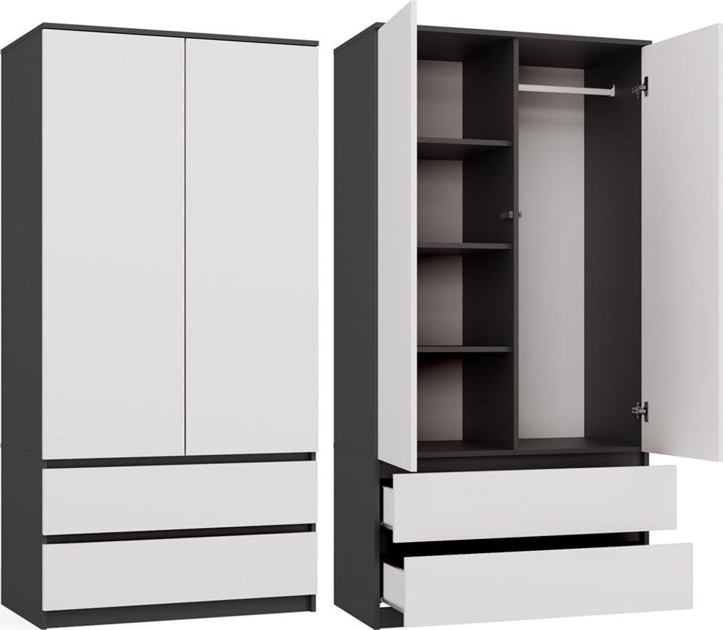 Schrank MALWA SS-90 anthrazit/weiß Produktbild 