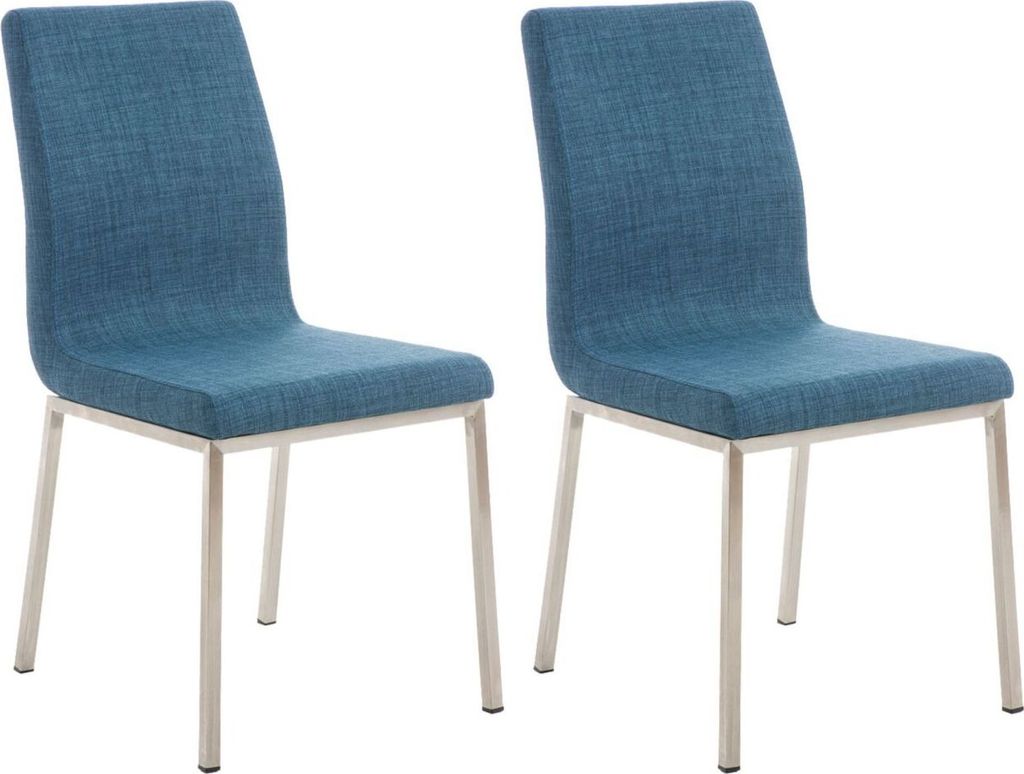 2er Set Esszimmerstühle Colmar Stoff blau Produktbild 